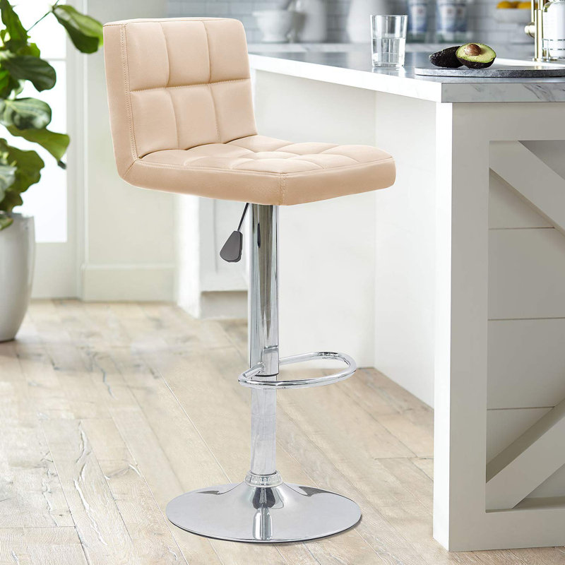 Orren Ellis Renea Swivel Upholstered Adjustable Height Counter Stool